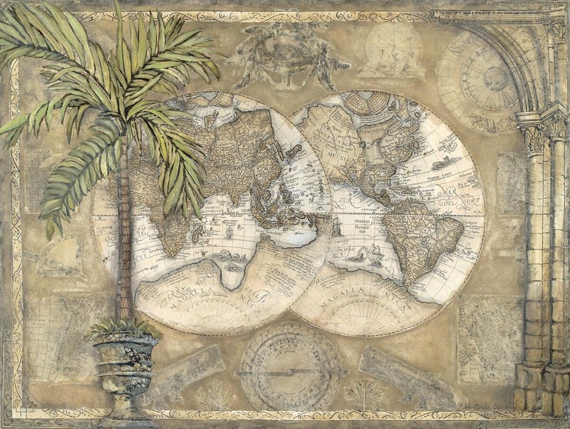 Ceramic Backsplash Tile Mural Maps World Map Kitchen/Bathroom – Terra Graphic I