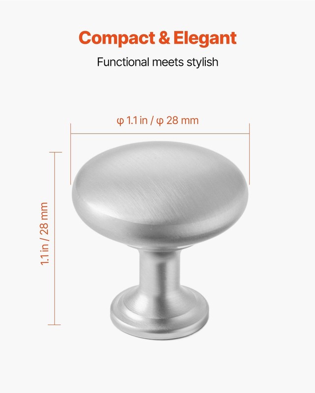 Solid Zinc Alloy Cabinet Knobs 1.1in 25 Pack with Screws Nickel gallery