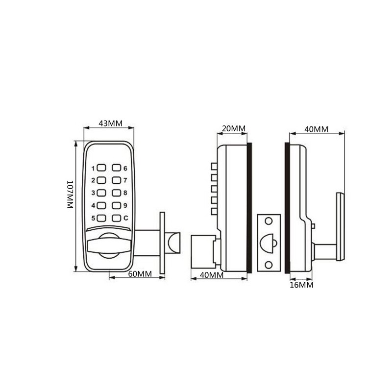 Mechanical Door Lock Keyless Knob Keypad Digital Password Security Combination gallery