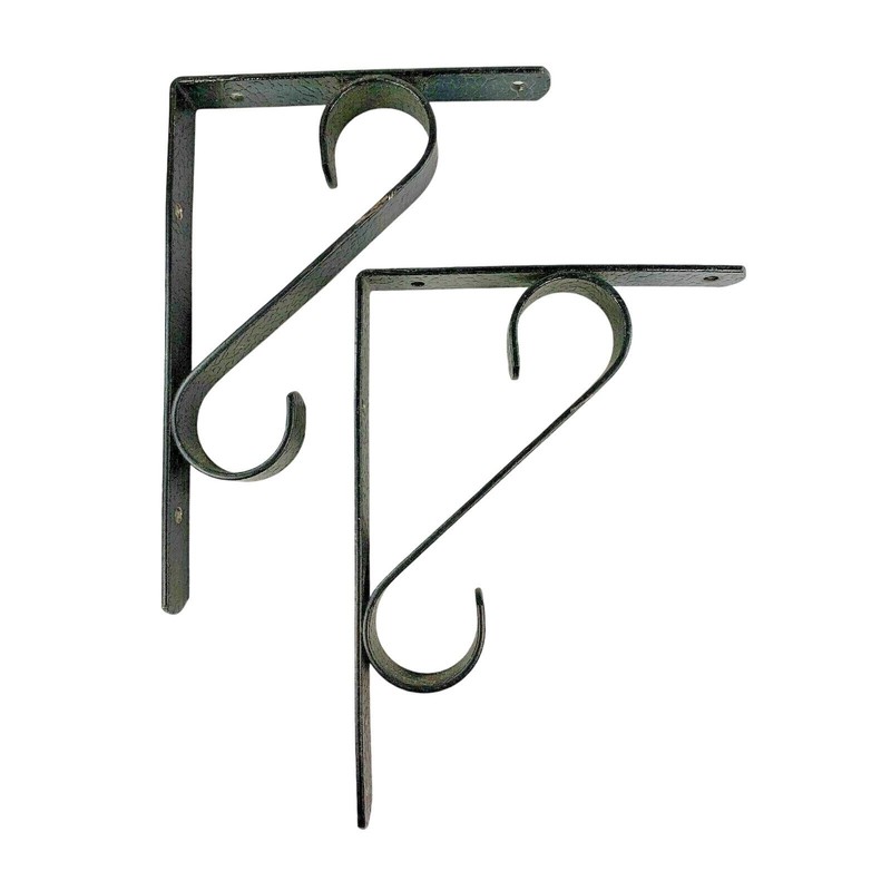 Textured Black Metal Shelf Brackets 7.5″ x 5.5″ x 9.25″ x .75″