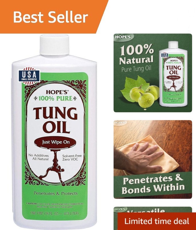 Food Safe & Waterproof – 100% Pure Tung Oil, 16 Fl Oz for Wood & Multi-Surfaces
