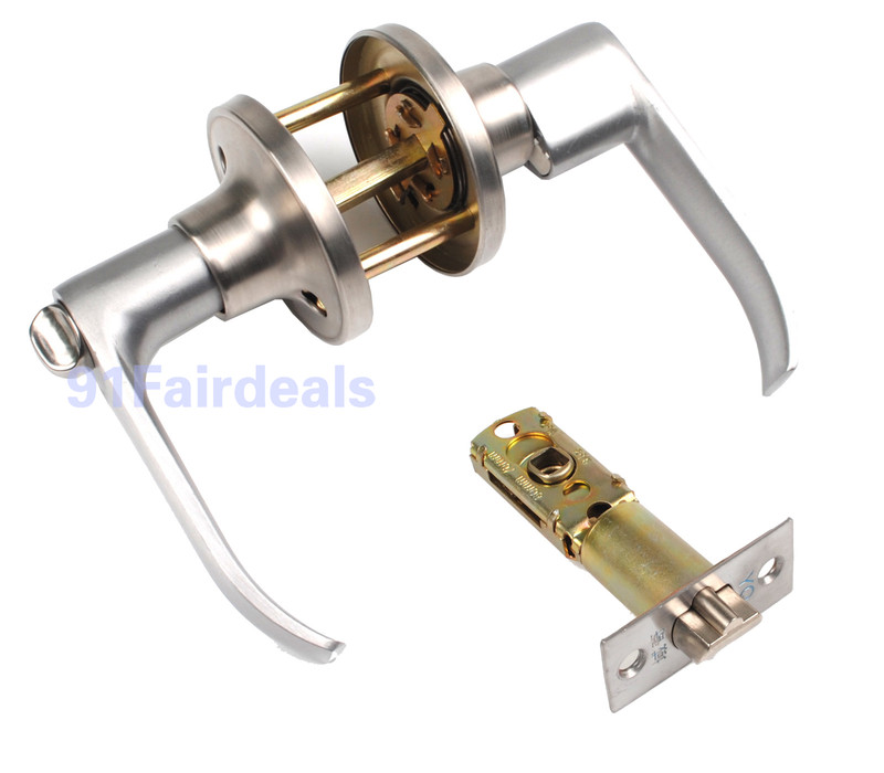 Front Door Handle Entry Lock set Brushed Nickel Privacy Passage Levers Knobs USA