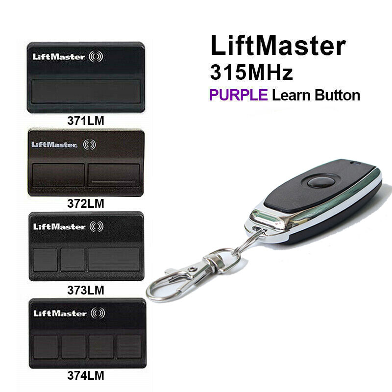 1/2pc Chamberlain Key Chain Remote Garage Door Opener Purple Learn Button 315Mhz gallery