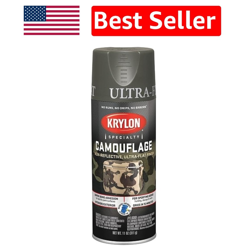 Professional Quality Olive Spray Paint – 11 oz Ultra-Flat for Various Surfaces
