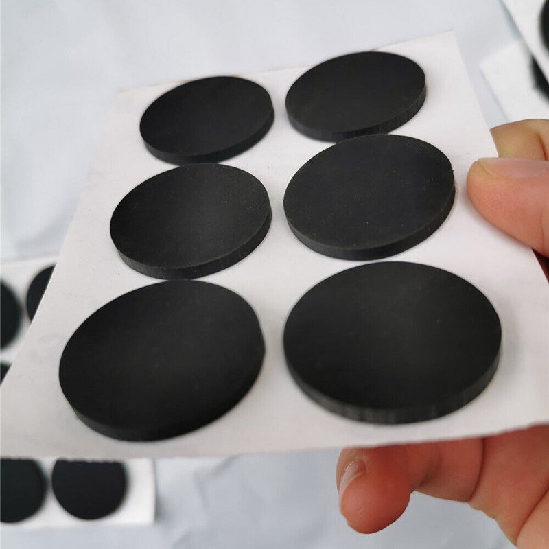 Black Round/Curved Self Adhesive Backing Silicone Rubber Non-slip Pads Protector gallery