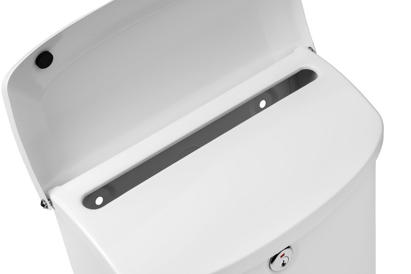 Locking Vertical Wall-Mounted Mailbox White Galvanized Steel Lock Key Box gallery