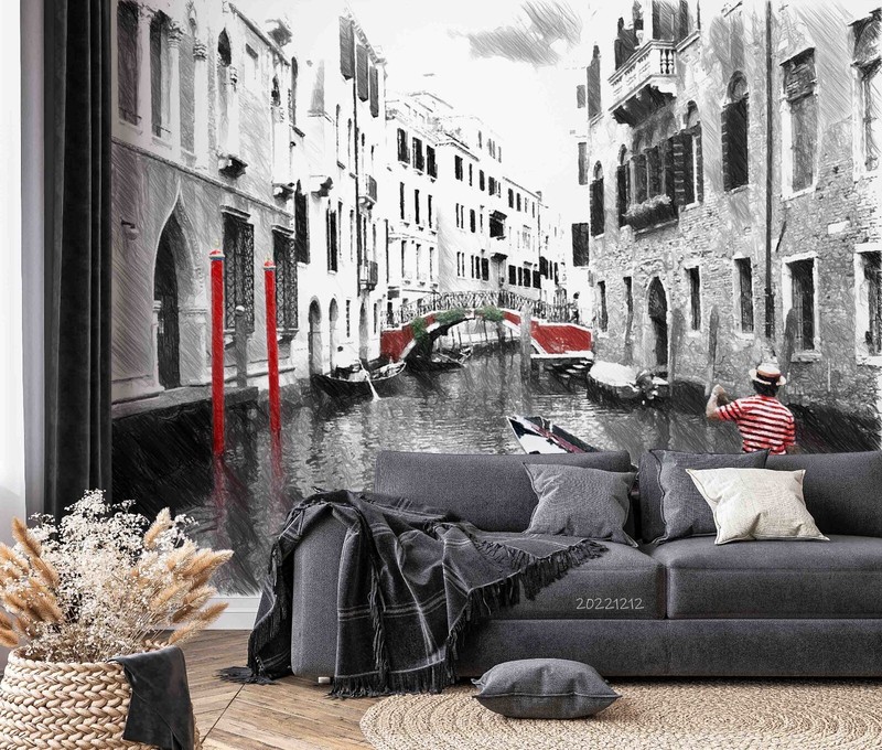 3D Venice City Landscape Self-adhesive Removable Wallpaper Murals