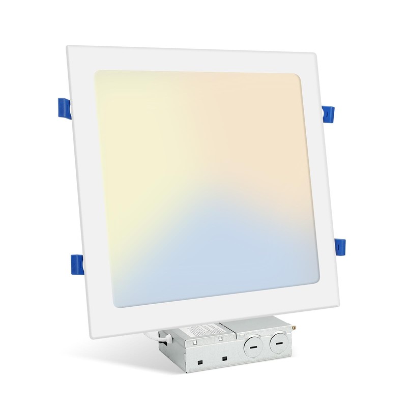 HONZIN 1 Pack 12 Inch Square Recessed Lighting, 5CCT Ultra-Thin LED Downlight, 2