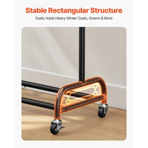Clothes Rack, Rolling Clothing Garment Rack with Adjustable Crossbar and Side Ho gallery