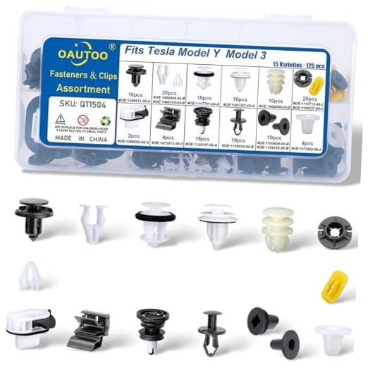 125pcs fits Tesla Model Y Model 3 Body Interior and Exterior Retainer Fastener