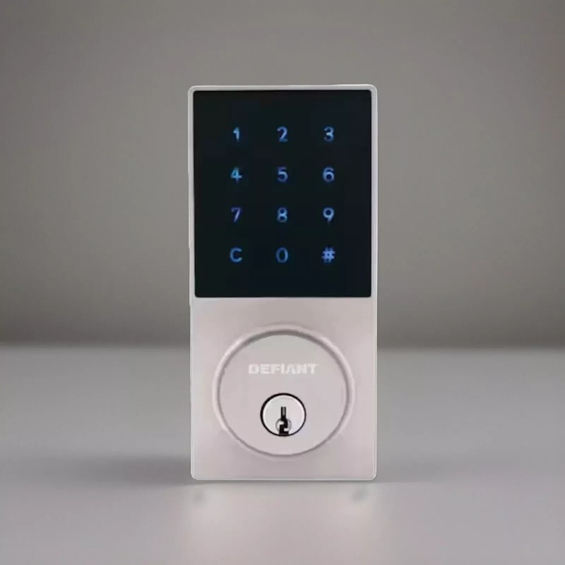 Keyless Entry -New Defiant Slim Touchpad Deadbolt Lock - Satin Nickel - Open Box gallery
