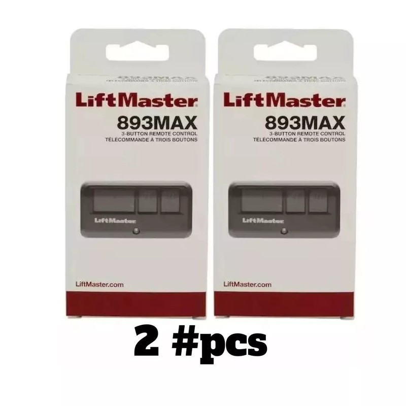 2 Pack 893MAX LiftMaster 3 Button Remote Control Garage Door Opener gallery