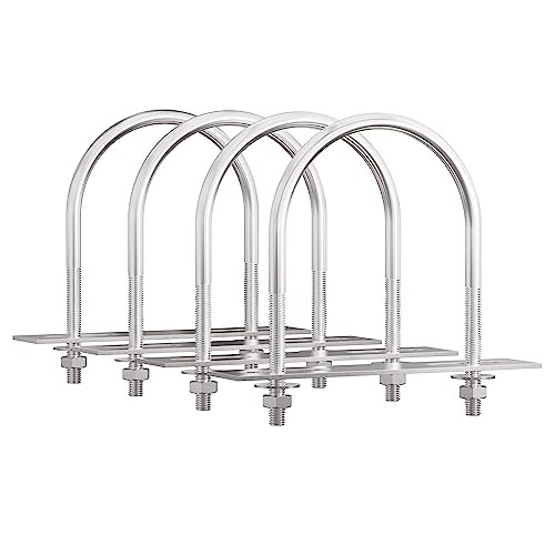 4 Sets 304 Stainless Steel Round Bend U-Bolts 1.5″(38mm) Inner 38×58mm(W*L)