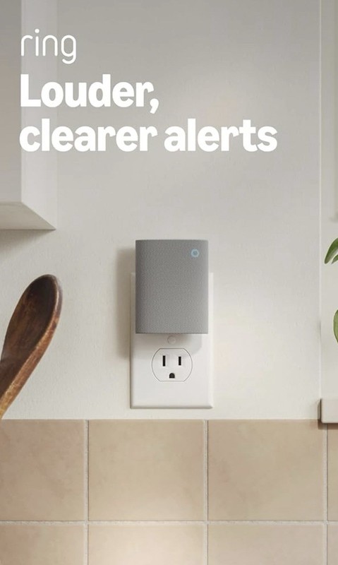 Ring Plug-In Wireless Intercom Audio Alert Wi-Fi Gray for Home