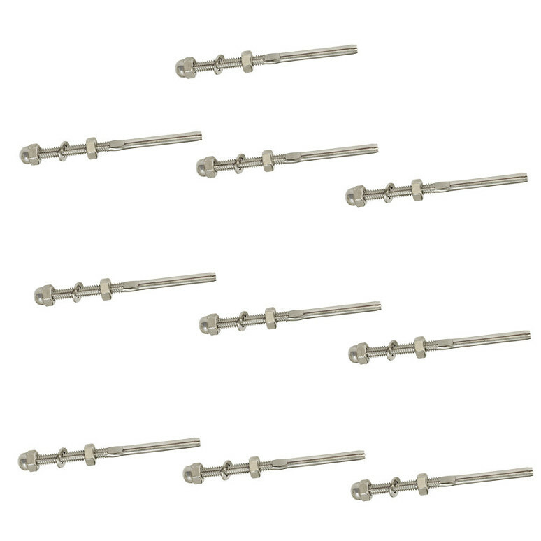 50 PC T316 SS 5/16″-14 Threaded RIGHT Cable End Fittings Railing Rail Hand Swage