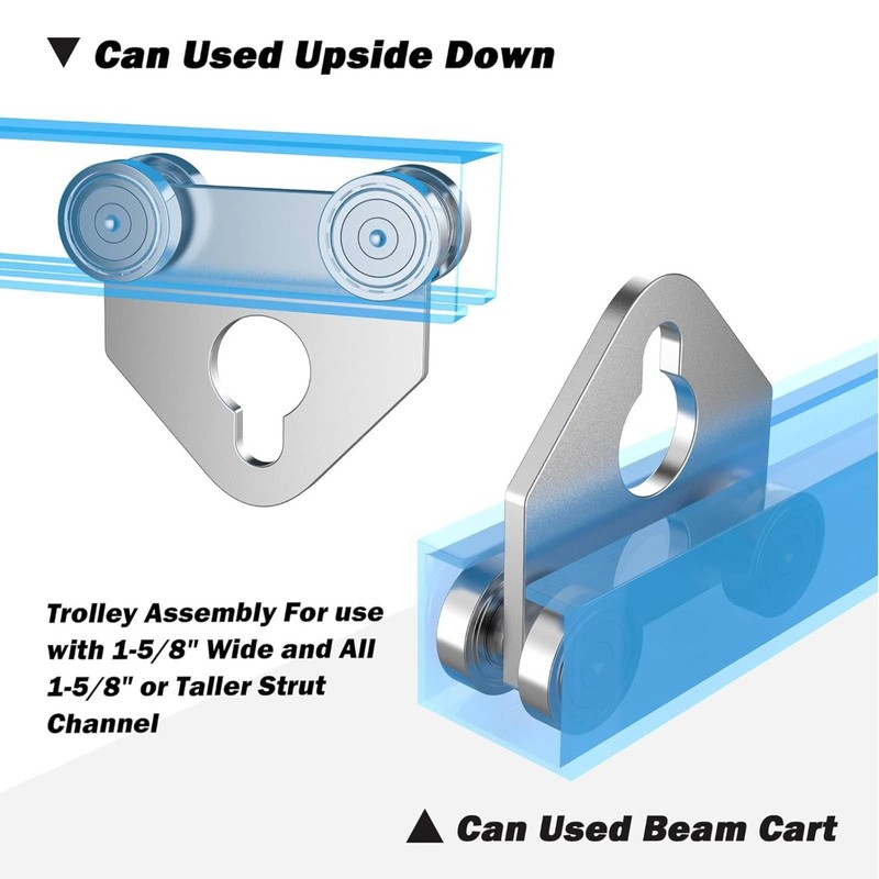 4 Wheel Trolley Assembly Roller Trolley - Use with 1-5/8" Wide and All 1-5/8"... gallery