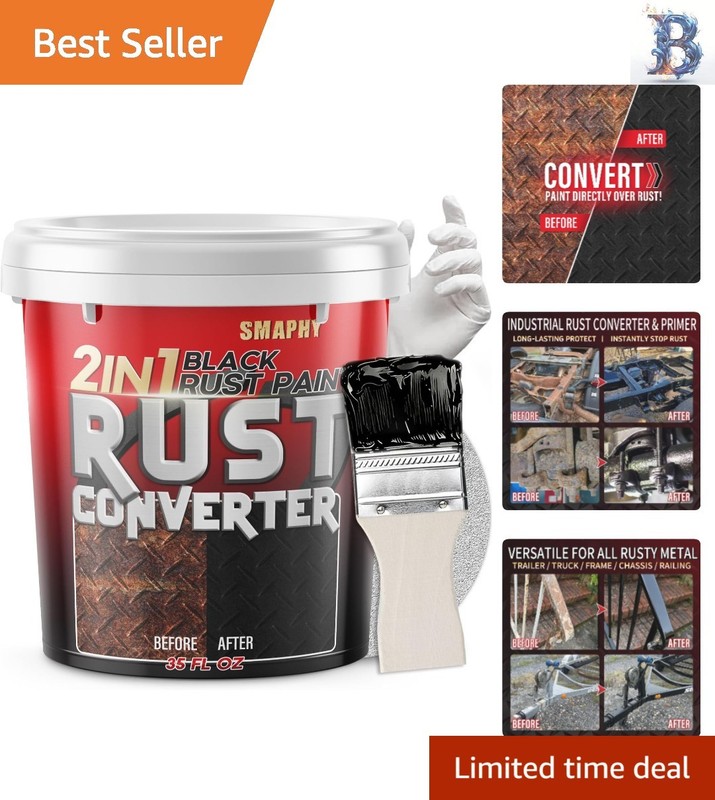 Protective 35 oz Rust Converter & Metal Primer – Ideal for All Metal Surfaces