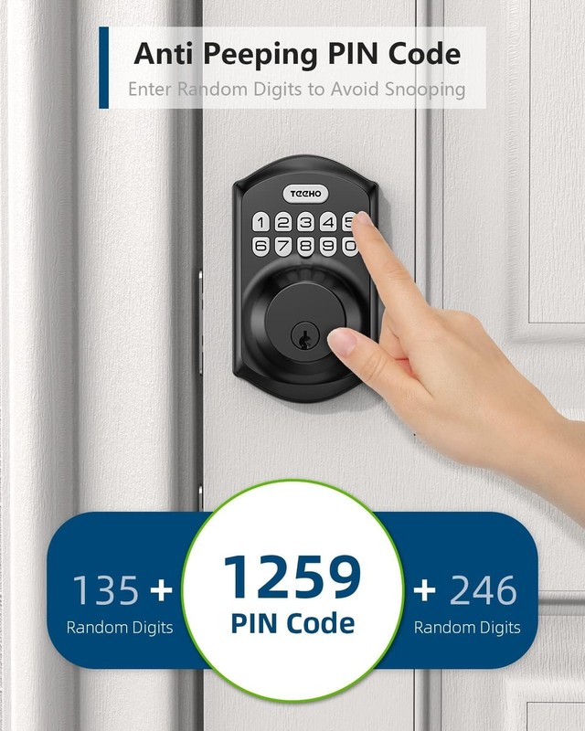 Weatherproof Keyless Entry Deadbolt Lock - Easy Installation & Smart Features gallery