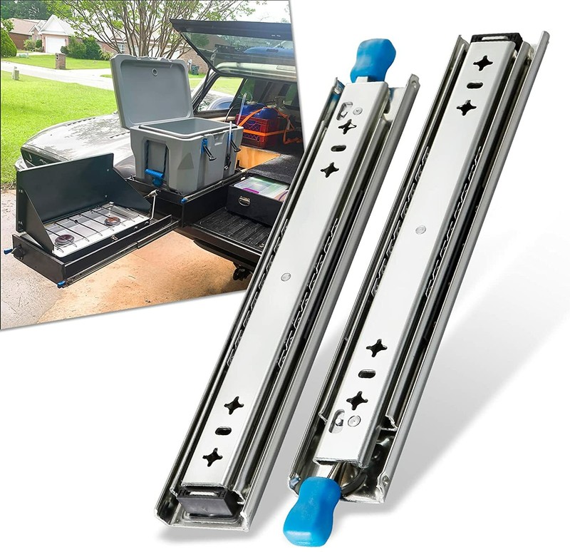 Heavy Duty Drawer Slides w/ Lock 265LB Capacity Full Extension Ball Bearing Rail