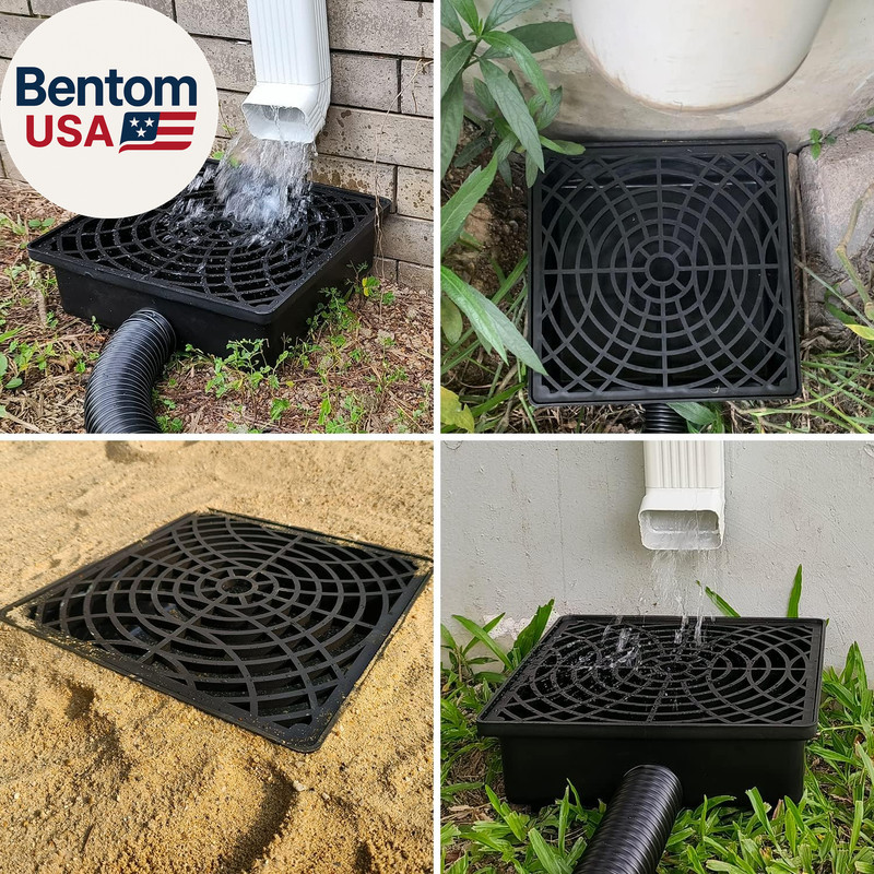 Catch Basin Gutter Downspout Extensions, 12"×12" Low Profile Catch Basin Downspo gallery