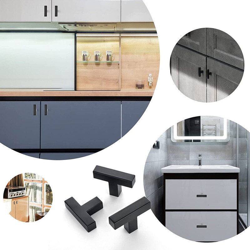 LOT Kitchen Cabinet Handles Pulls Matte Black Stainless Steel Drawer T Bar Pulls gallery