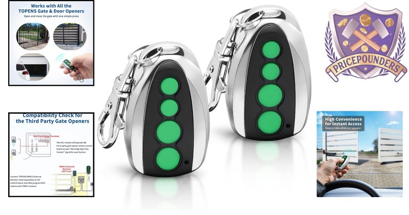 Secure Your Home with M12 Remote Control for Swing & Sliding Gates - 2-Pack gallery