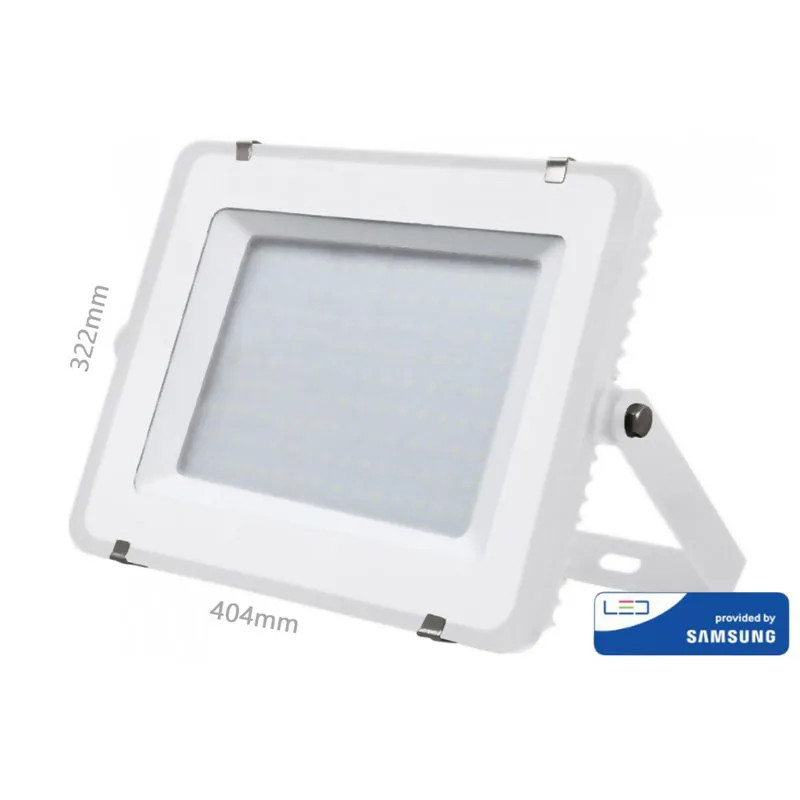LED Flood Light 150W IP65 Neutral White Super Slim 52mm White Carcass Sam
