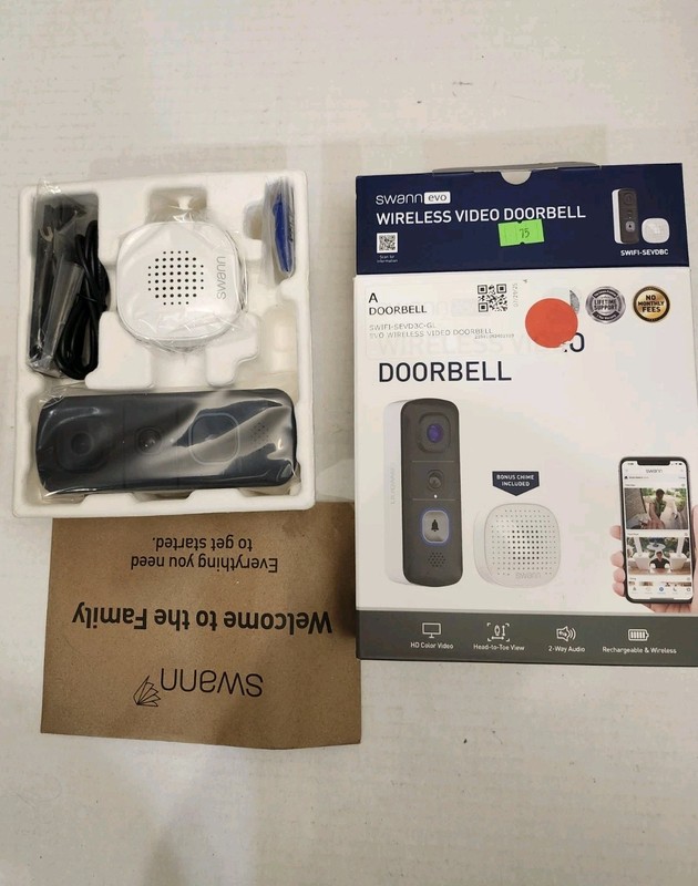 Swann Evo Wireless Video Doorbell w/ Chime SWIFI-SEVDBC-GL – NEW OPEN BOX