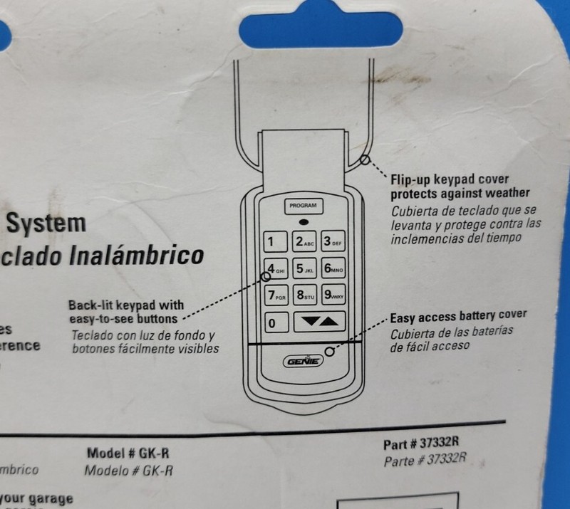 Genie Intellicode Wireless Keypad Garage Door Opener - 37332R gallery