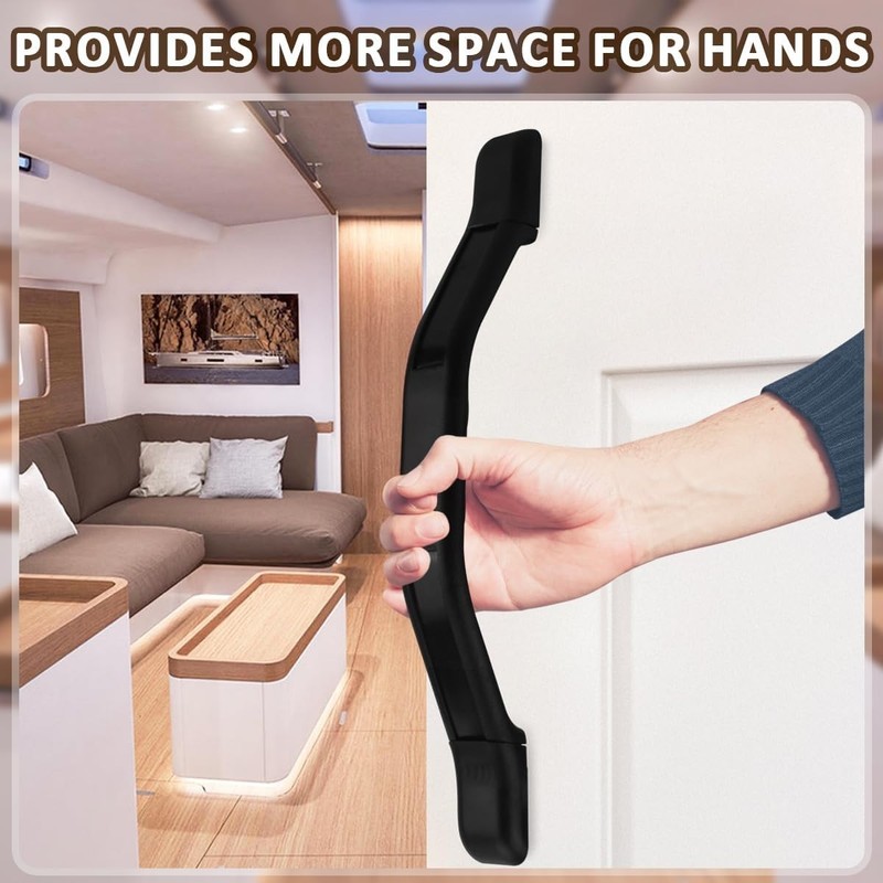 2Pcs RV Camper Trailer Grab Handle Black Plastic 11 Inch RV Entry Door Handle Gr gallery