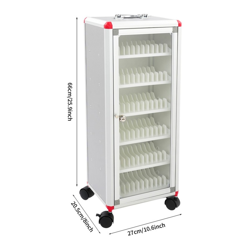 Portable Phone Storage Cabinet W/Wheels Free Standing 72 Slots Phone Locker gallery
