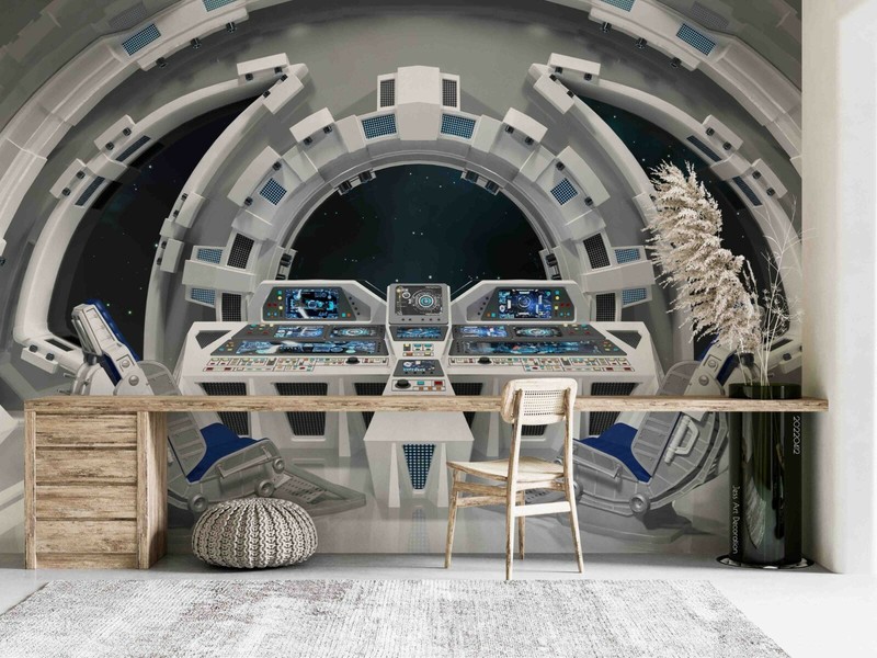3D Spaceship Console Self-adhesive Removable Wallpaper Murals Wall 286 gallery