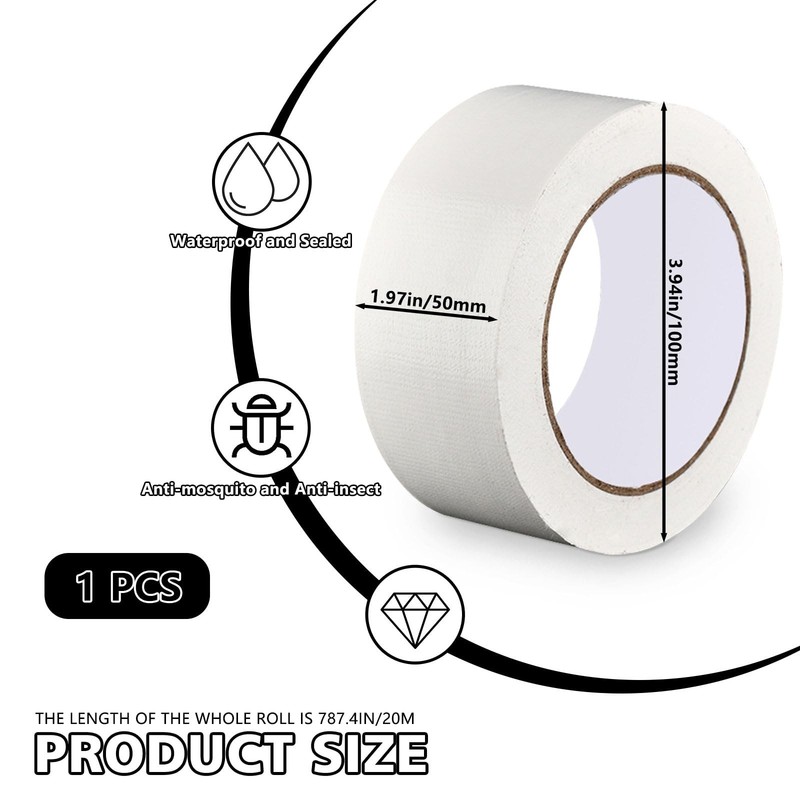 White Windproof Window Tape for Winter, 2 in x 65.5 Ft Weather Stripping Seal... gallery