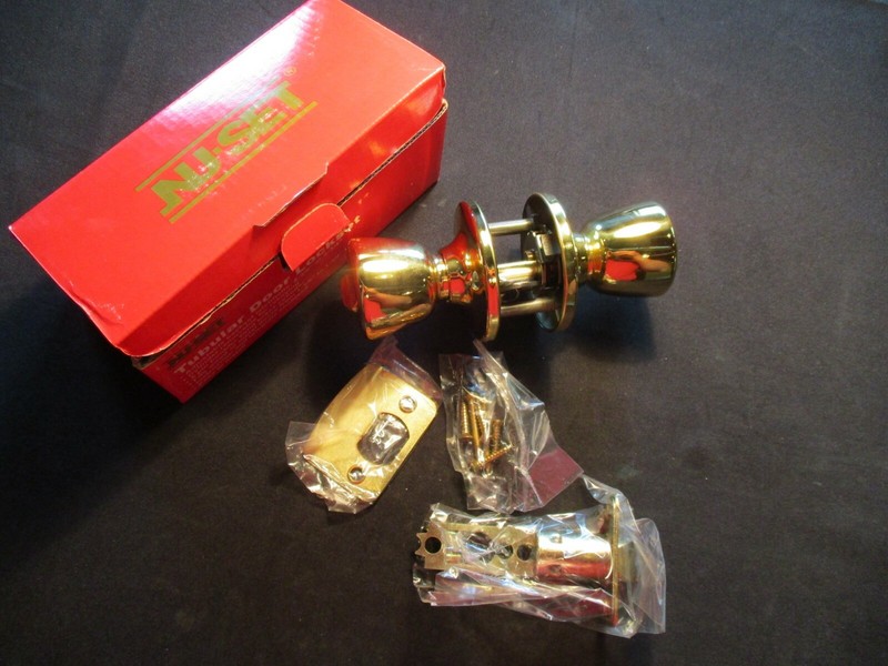 Nu-Set Nuset keyed alike entry door knob lock brass tubular door lockset new