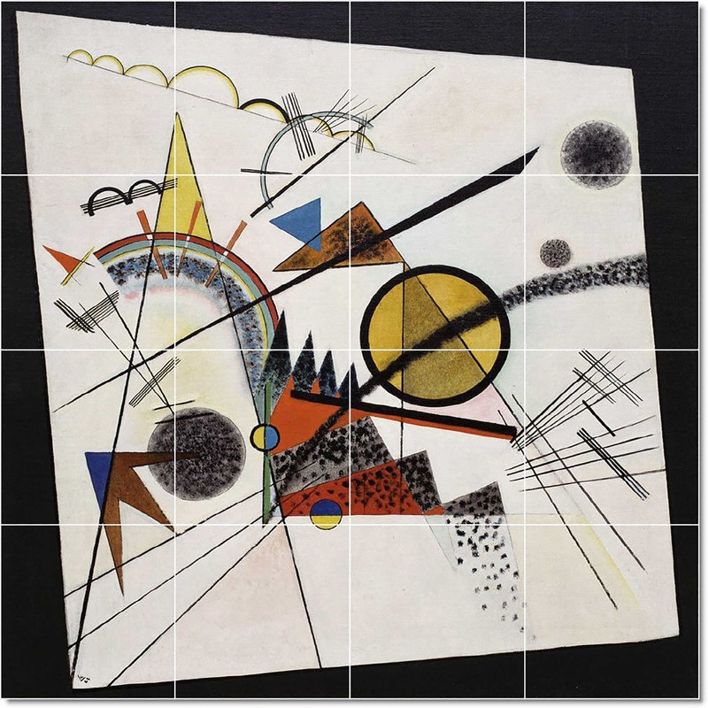 Wassily Kandinsky Abstract Tile Mural PT22723. 32 x 32 (16) 8×8 tiles