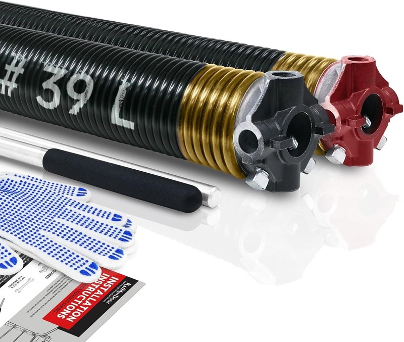 High Precision 2" Torsion Springs Set - Non-Slip Winding Bar gallery
