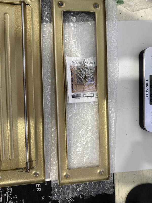 Solid Brass Mail Slot with Interior Back Frame Vintage Style Gold 13x 3.75 Inch gallery