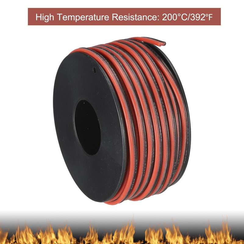 2 Conductor Parallel Silicone Wire 22AWG 22 Gauge Electrical Wire 15m/50ft gallery