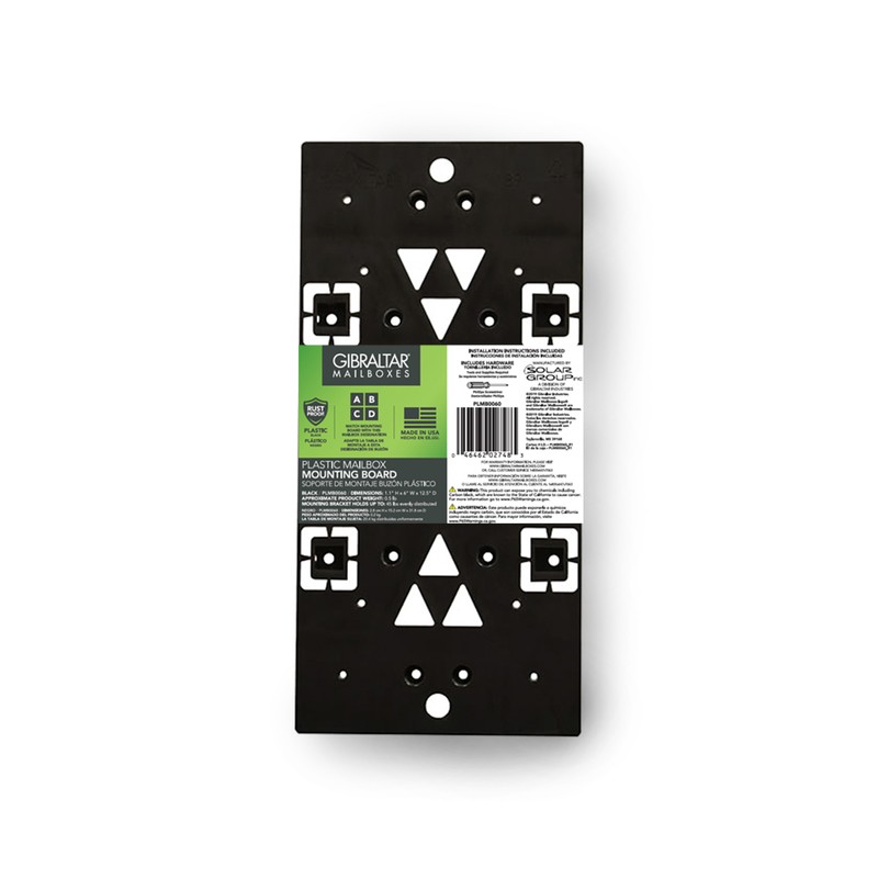 Architectural Mailboxes Black Plastic Mailbox Mounting Board .090 Ga. 13-1/16