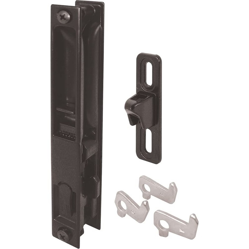 -Line MP1043 Sliding Door Flush Handle Set, Black Diecast (1 Set)