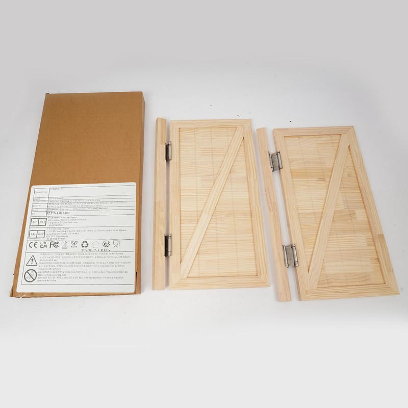 Entrance Partition Doors Solid Wood Partial Door Double-Doors Leaf for Home Yard gallery