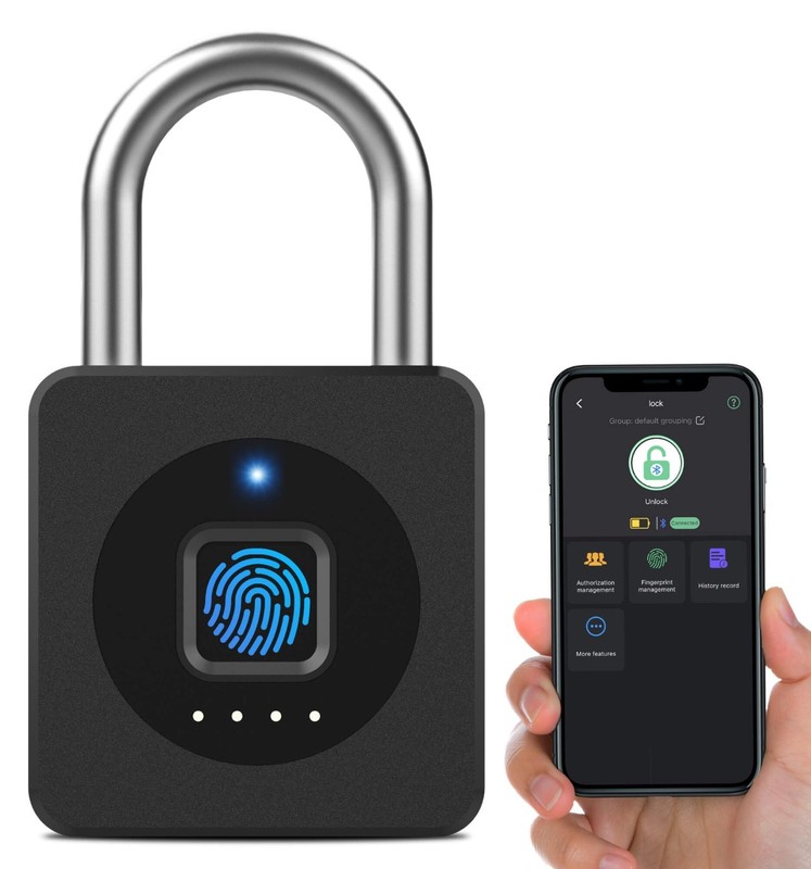 Keyless Biometric Fingerprint Lock - Weatherproof Bluetooth Smart Padlock for Gy gallery