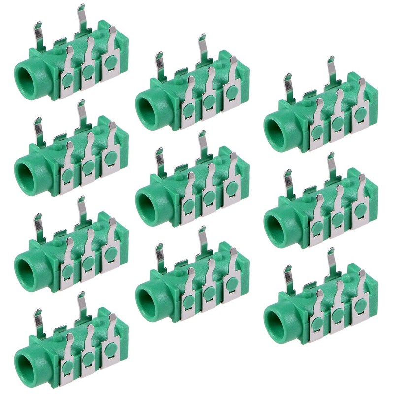 100pcs PCB Mount 3.5mm 5 Pin Female Stereo for Audio Jack Connector