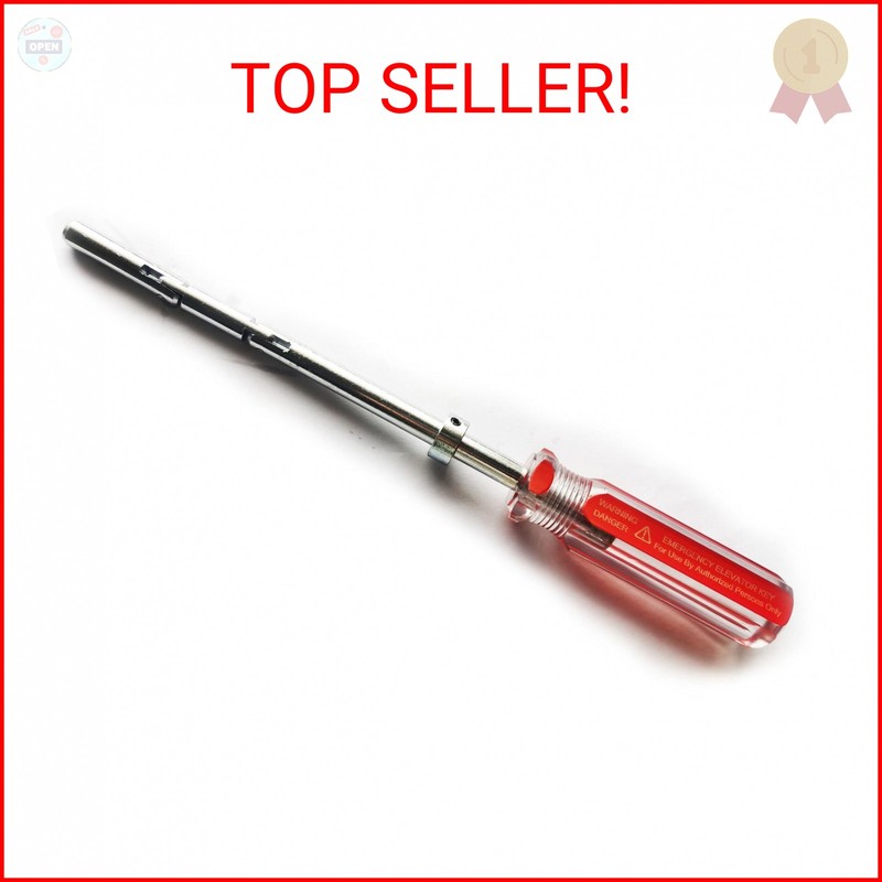Elevator Drop Key Double Knuckle Emergency Drop Key Red Handle with Printed Warn gallery
