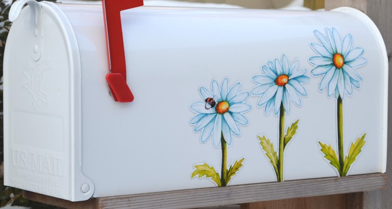 Mailbox Magnet Partial Cover Daisy Trio Address Nbrs for White Mail Box gallery