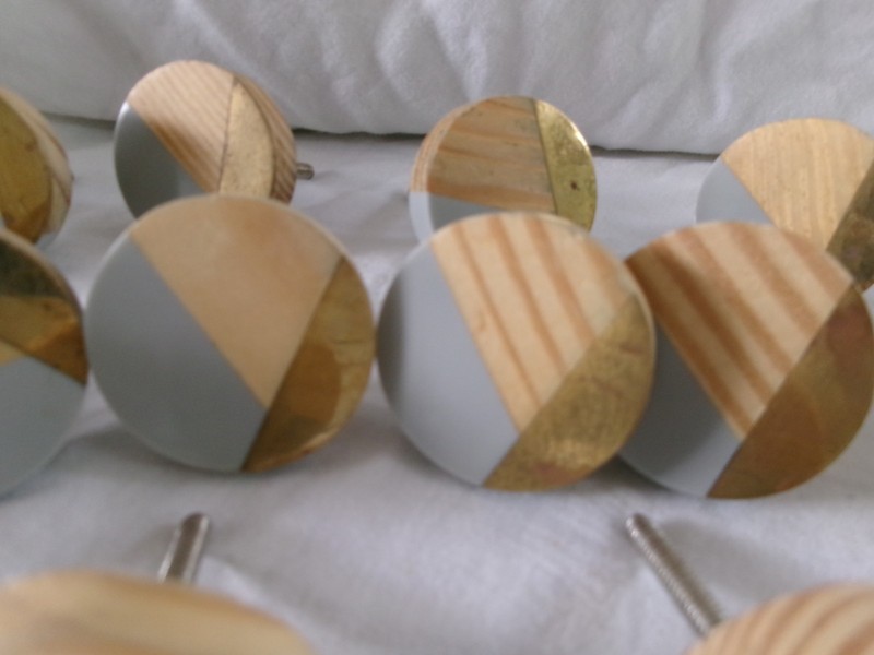 Lot 18 Pulls Gold Replacement Hardware Modern Knobs Drawer Art Deco Geometrical