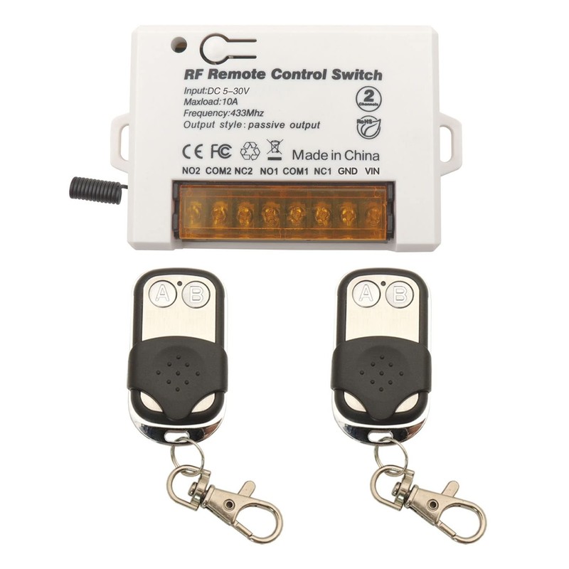 2 Channels Wireless Relay Remote Control Switch 433Mhz RF DC 5V 12V 24V 30V 1…