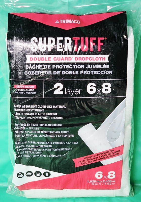 ***Trimaco Supertuff (2 Layer) Reusable Heavyweight Double Guard Dropcloth 6’x8′