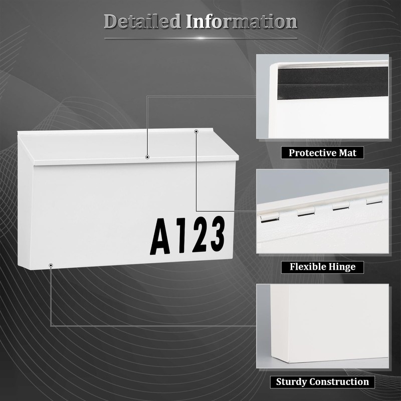 Wall-Mount Mailbox Large Mailbox for Post Rust-Proof Galvanized Steel Box for... gallery