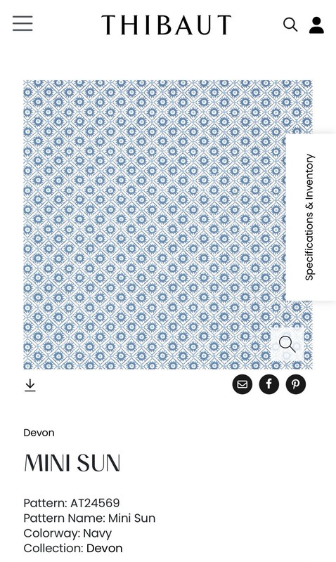 Anna French Wallpaper Mini Sun In Navy AT 24569